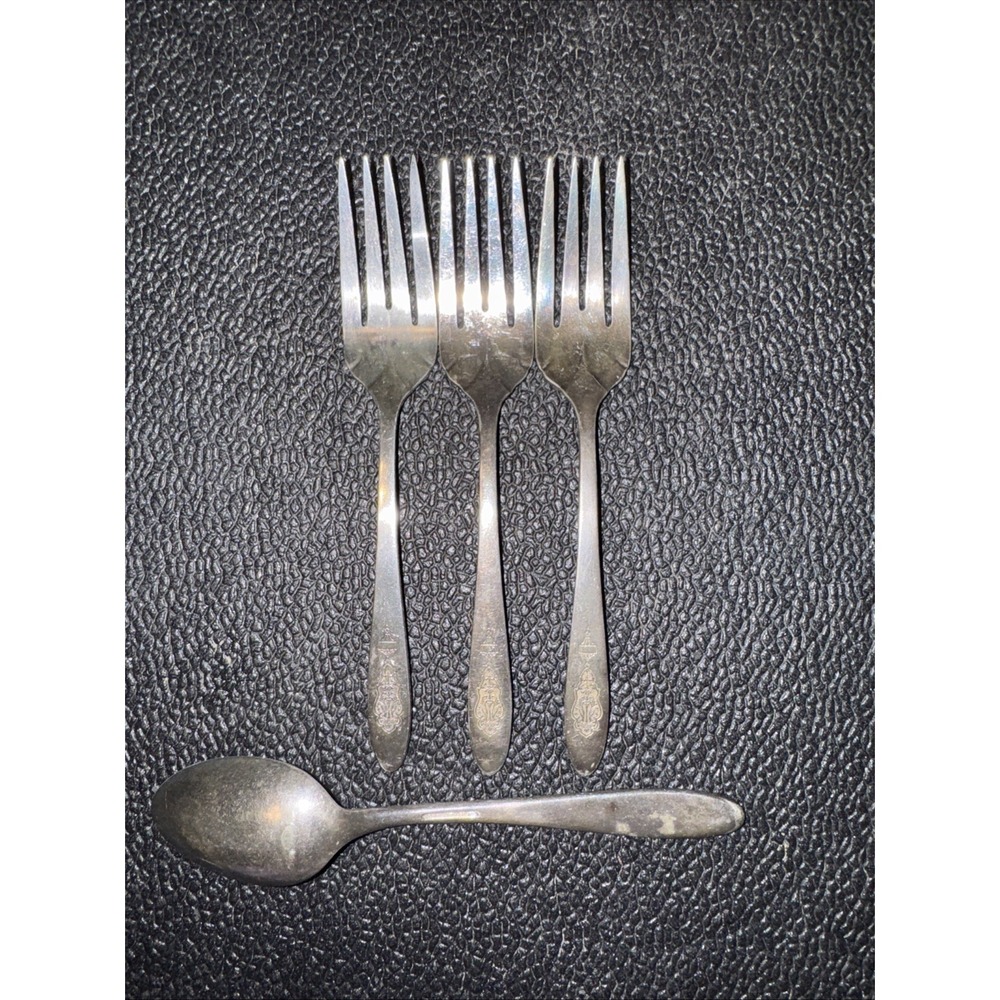 Choice of Oneida Community, Birds of Paradise 3 Forks 1 Spoon "Art Deco 1923"